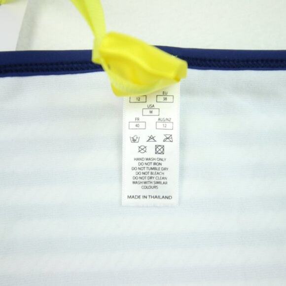 Cleo Swim by Panache Bikini Bottoms Size M Navy Blue White Nautical NWT Side Tie - Picture 5 of 7